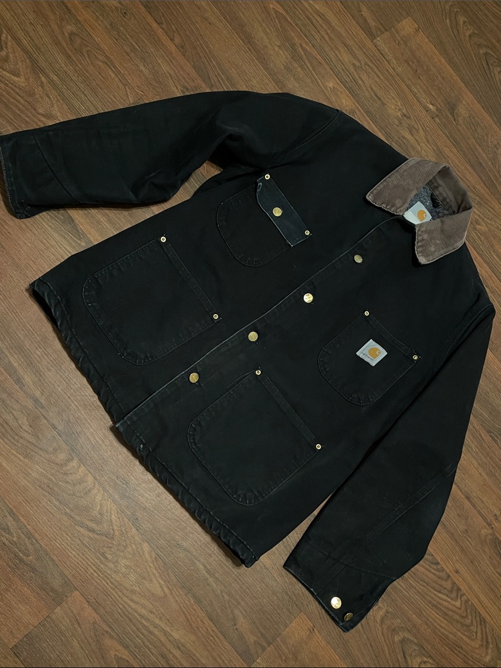 Vintage Carhartt Duck Blanket Lined Chore Coat Size M 38